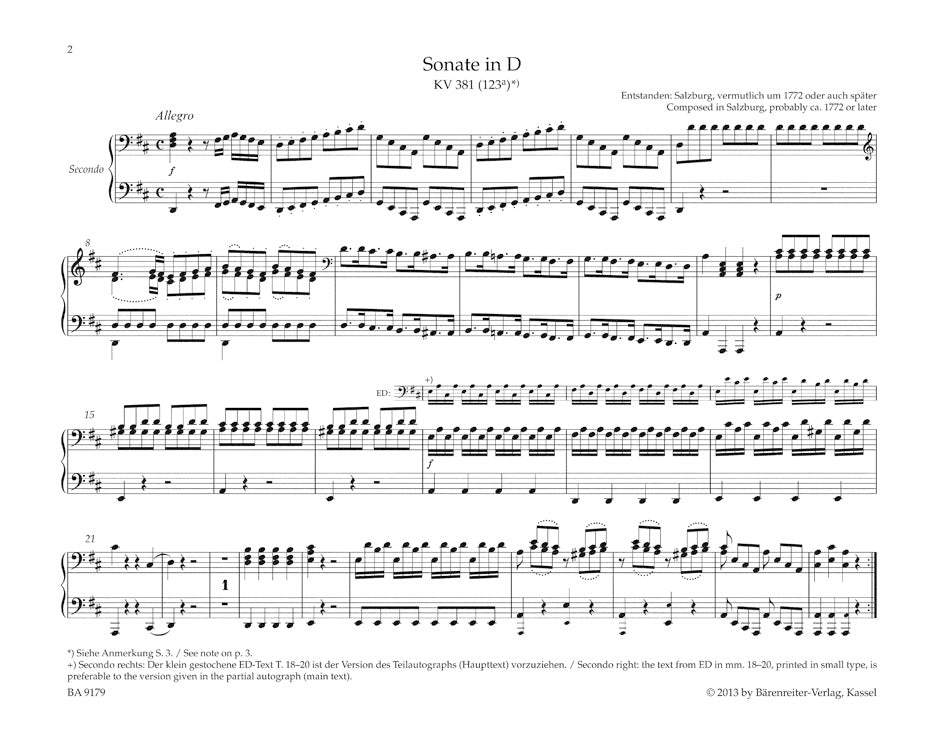 Mozart Works for Piano Duet