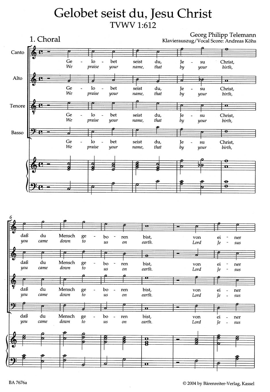 Telemann We praise your name TWV 1:612 -Cantata for the Second Day of Christmas-