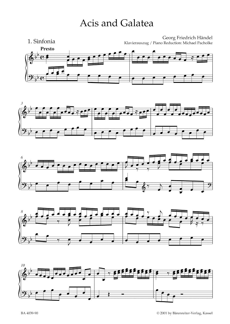 Handel Acis and Galatea HWV 49a (1st version)