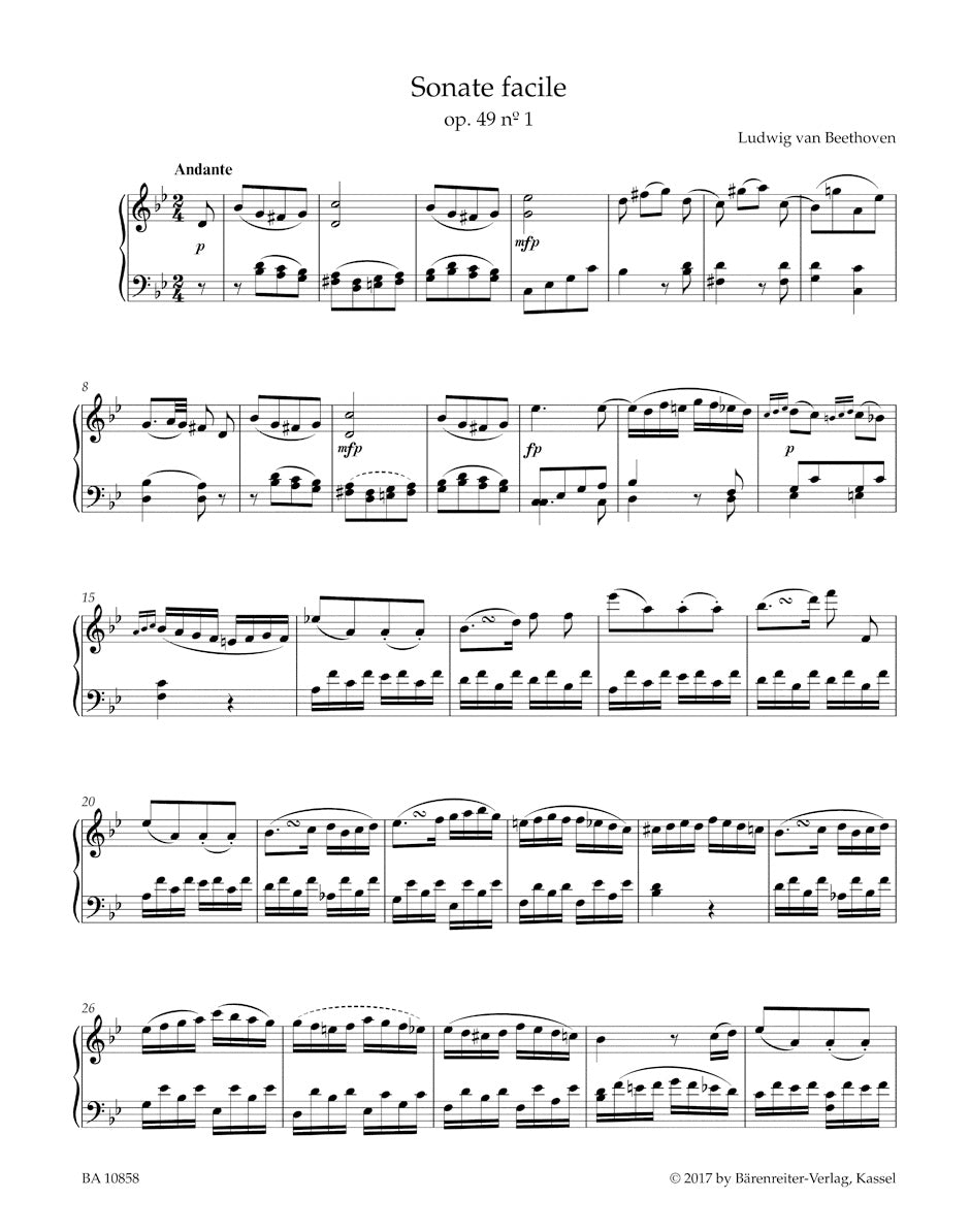 Beethoven Two Sonatas for Pianoforte G minor, G major op. 49
