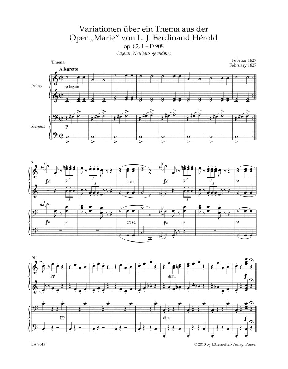 Schubert Works for Piano Duet (vier Hands-One Piano), Volume 3