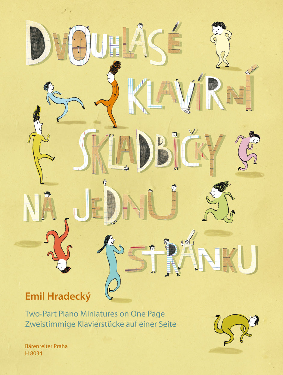 Hradecky Two-Part Piano Miniatures on One Page -16 simple Piano pieces for beginners-