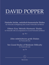 Popper Fifteen Easy Melodic-Harmonic Etudes for Violoncello with an accompaniment of a second Violoncello (ad libitum) op. 76 I - Ten Grand Etudes of Moderate Difficulty op. 76