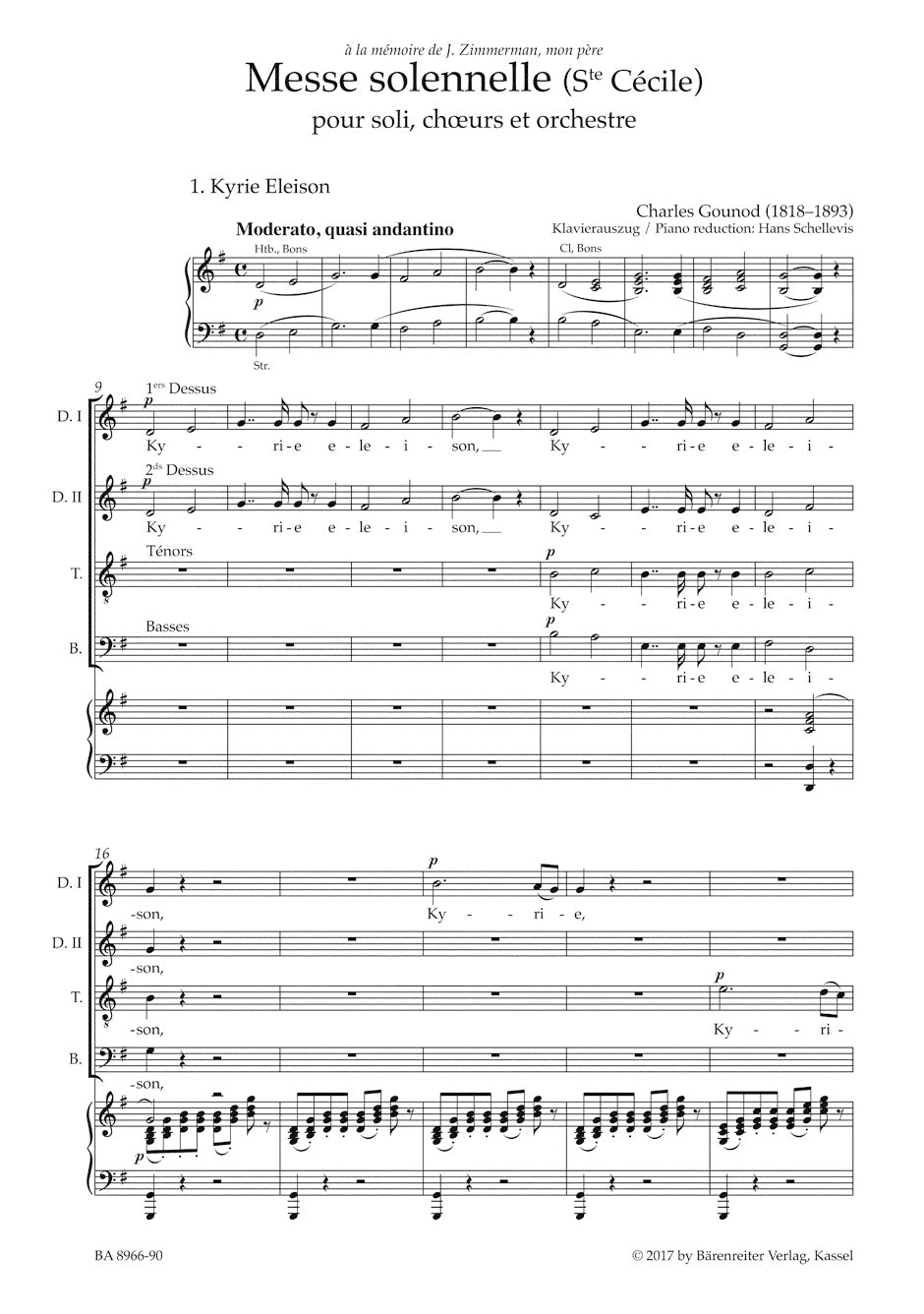 Gounod Messe solennelle (Ste Cecile) for Soloists, Choir and Orchestra