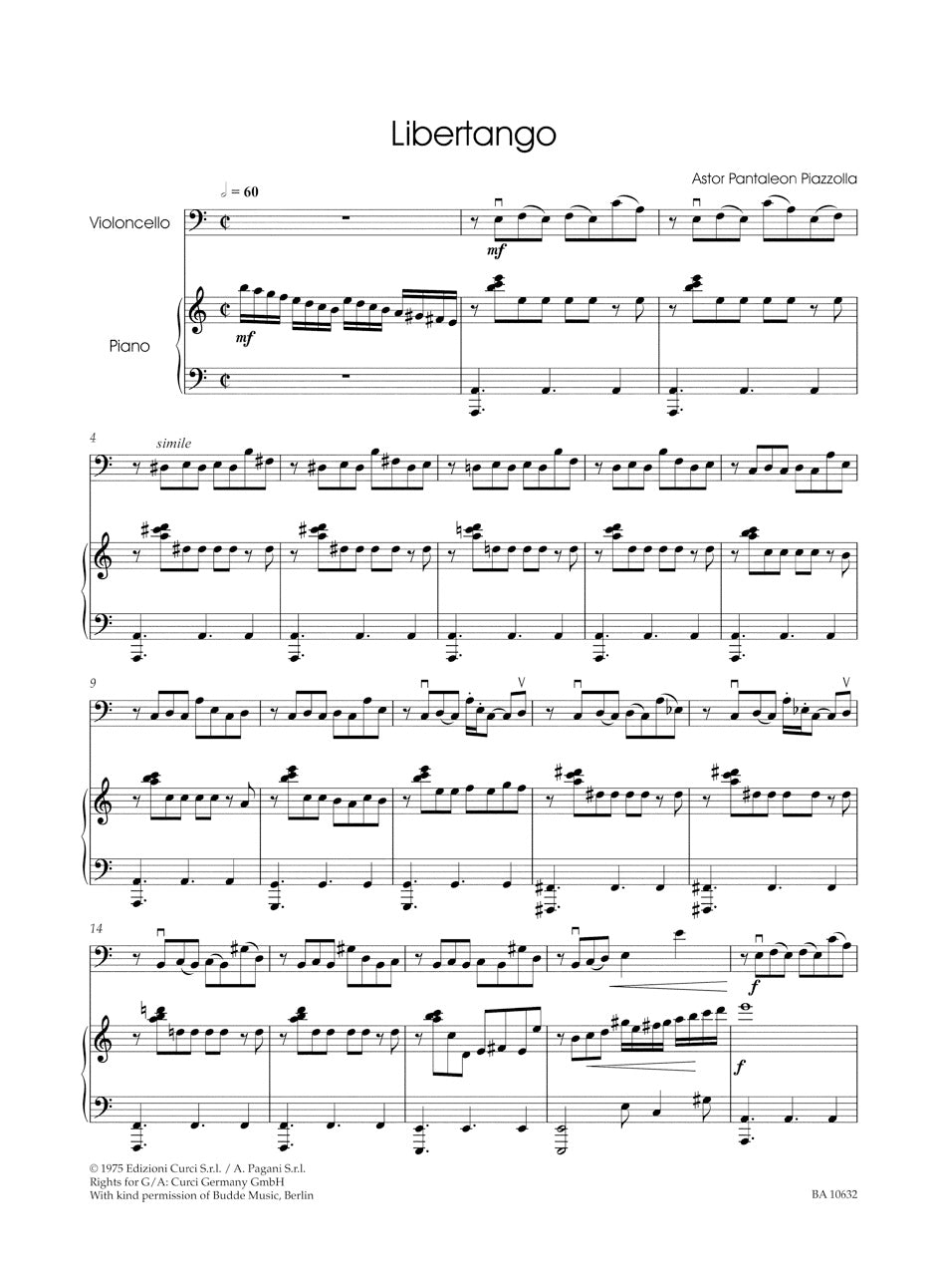 Tango Classics for Cello und Piano