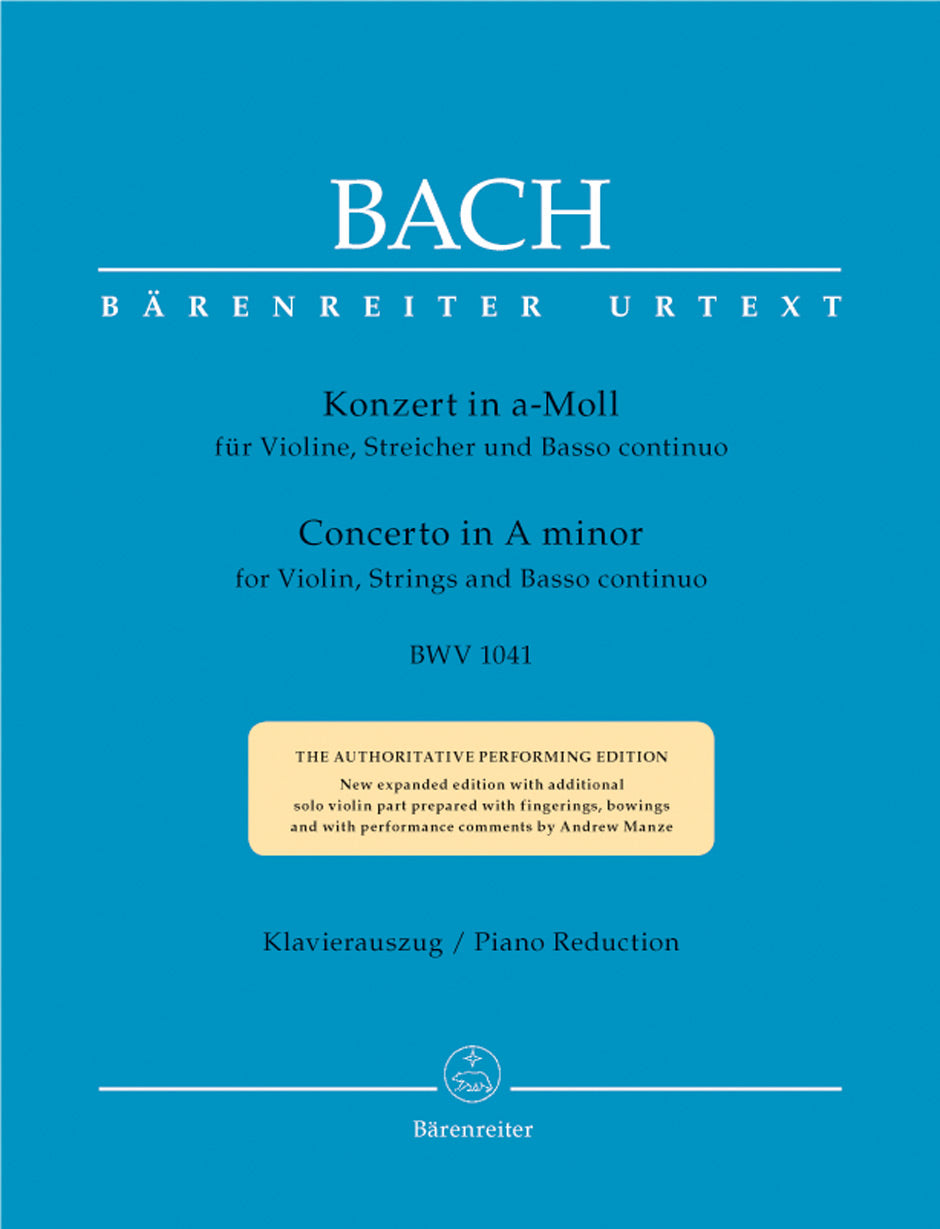 Bach Concerto for Violin, Strings and Basso Continuo in A minor BWV 1041