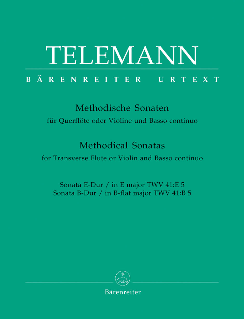 Telemann Twelve Methodical Sonatas for Violin (Flute) and Bc (Volume 5)