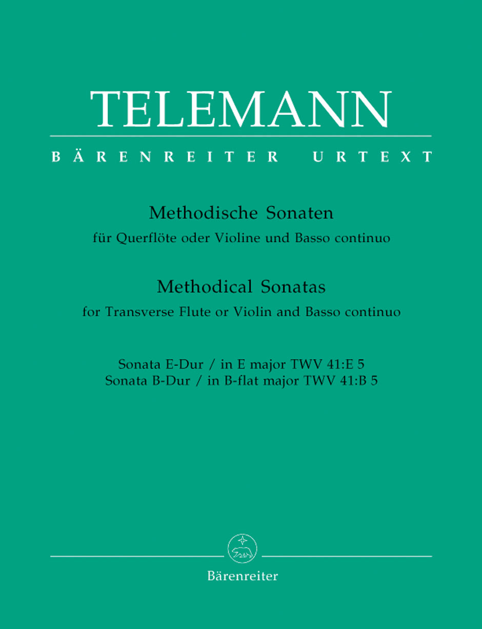 Telemann Twelve Methodical Sonatas for Violin (Flute) and Bc (Volume 5)