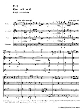 Schubert String Quartet G major op. post. 161 D 887