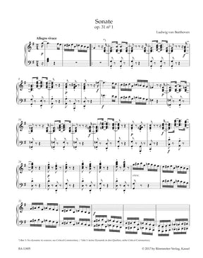 Beethoven Three Sonatas for Pianoforte G major, D minor, E-flat major op. 31