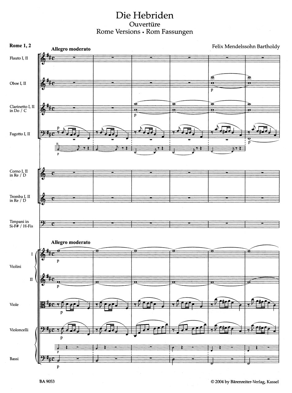 Mendelssohn: The Hebrides, MWV P 7, Op. 26 (Full Score)