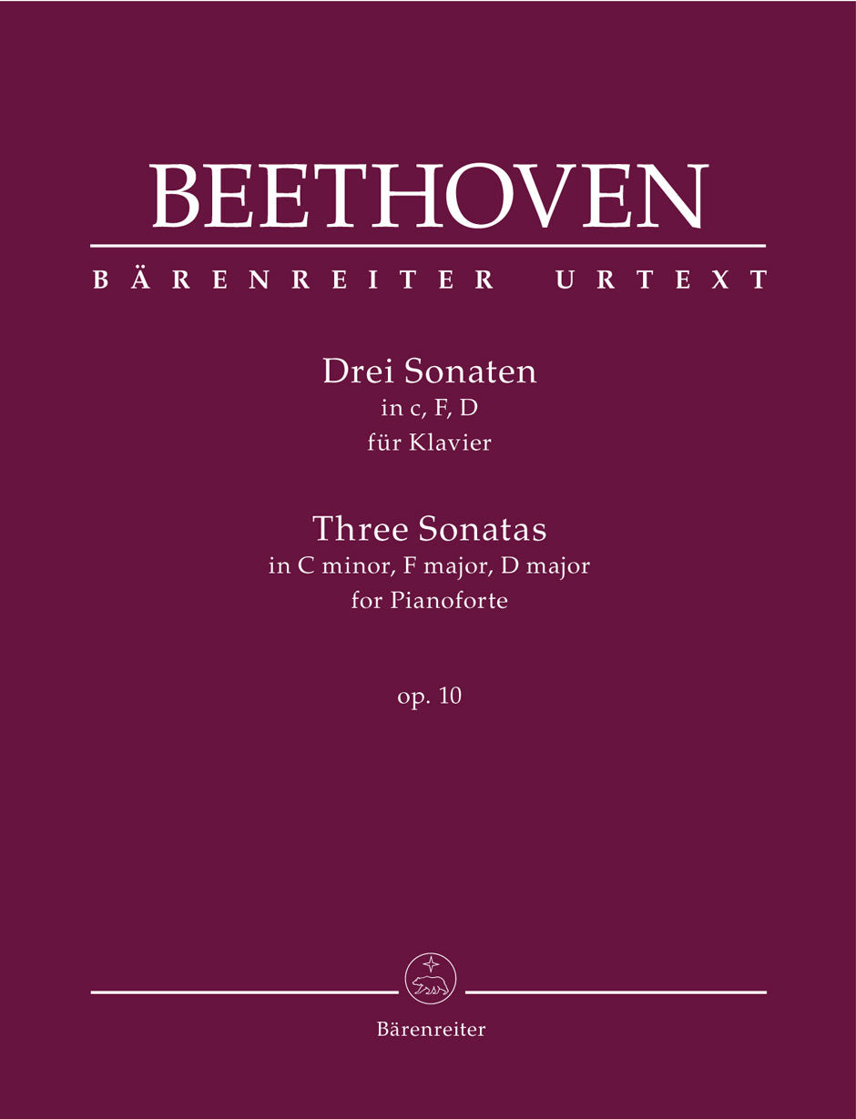 Beethoven Three Sonatas for Pianoforte C minor, F major, D major op. 10