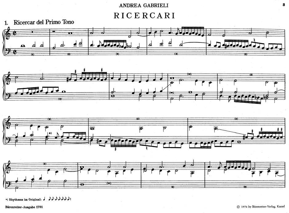 Gabrieli Ricercari für Orgel (Band II)