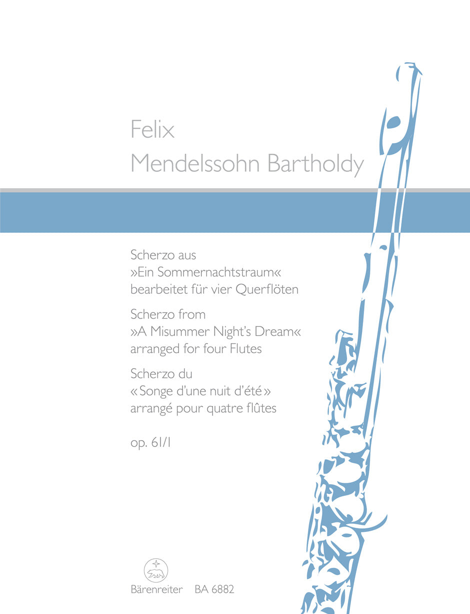 Mendelssohn Scherzo from A Midsummer Night's Dream for 4 Flutes