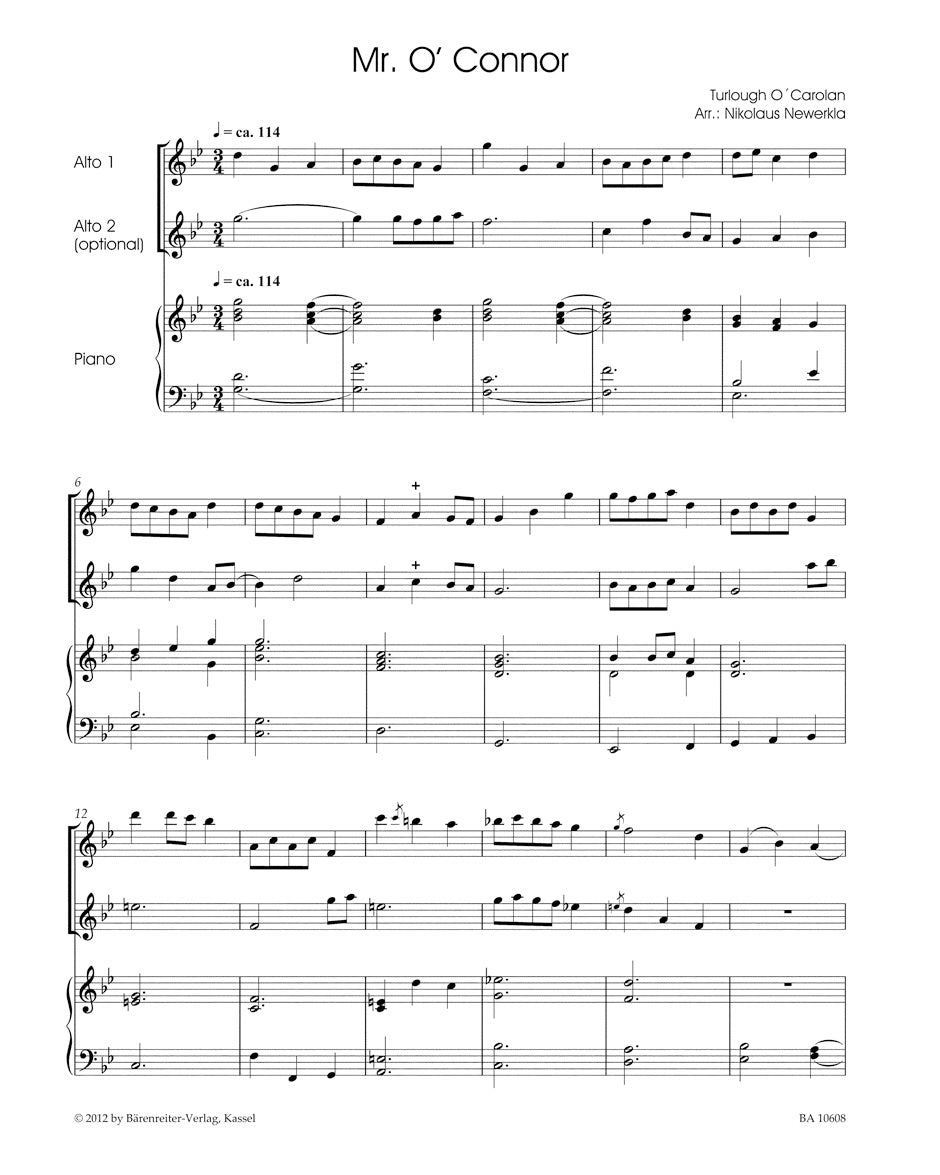 The Music of an Irish Harper for Recorder (Flute) and Piano (second part ad lib.)