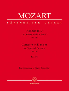 Mozart Concerto for Piano and Orchestra Nr. 16 D major K. 451 (Piano Reduction)