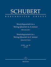 Schubert String Quartet A minor D 804 op. 29 "Rosamunde" / String Quartet C minor D 703 "Quartett-Satz" and fragment of the second movement