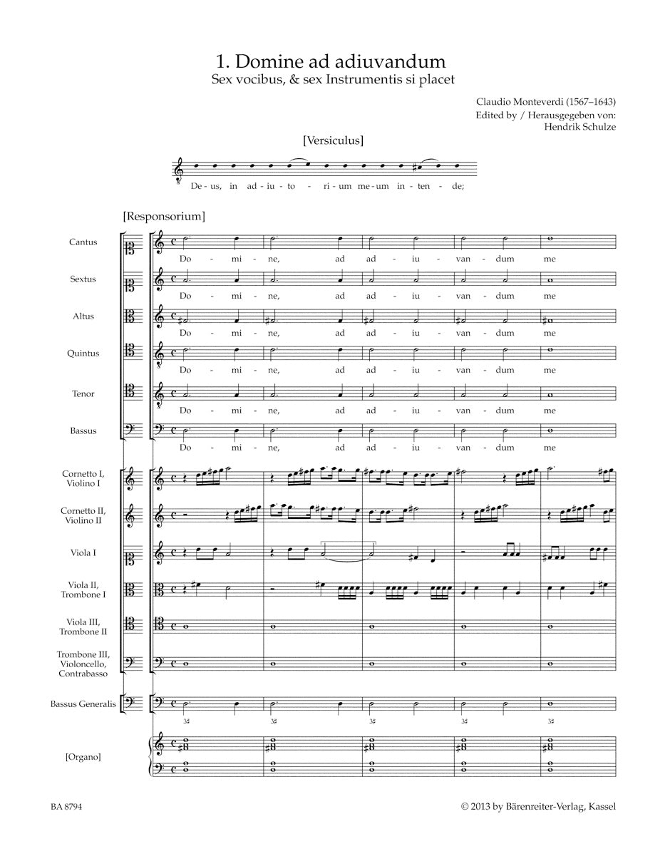 Monteverdi Vespro della Beata Vergine "Marienvesper"