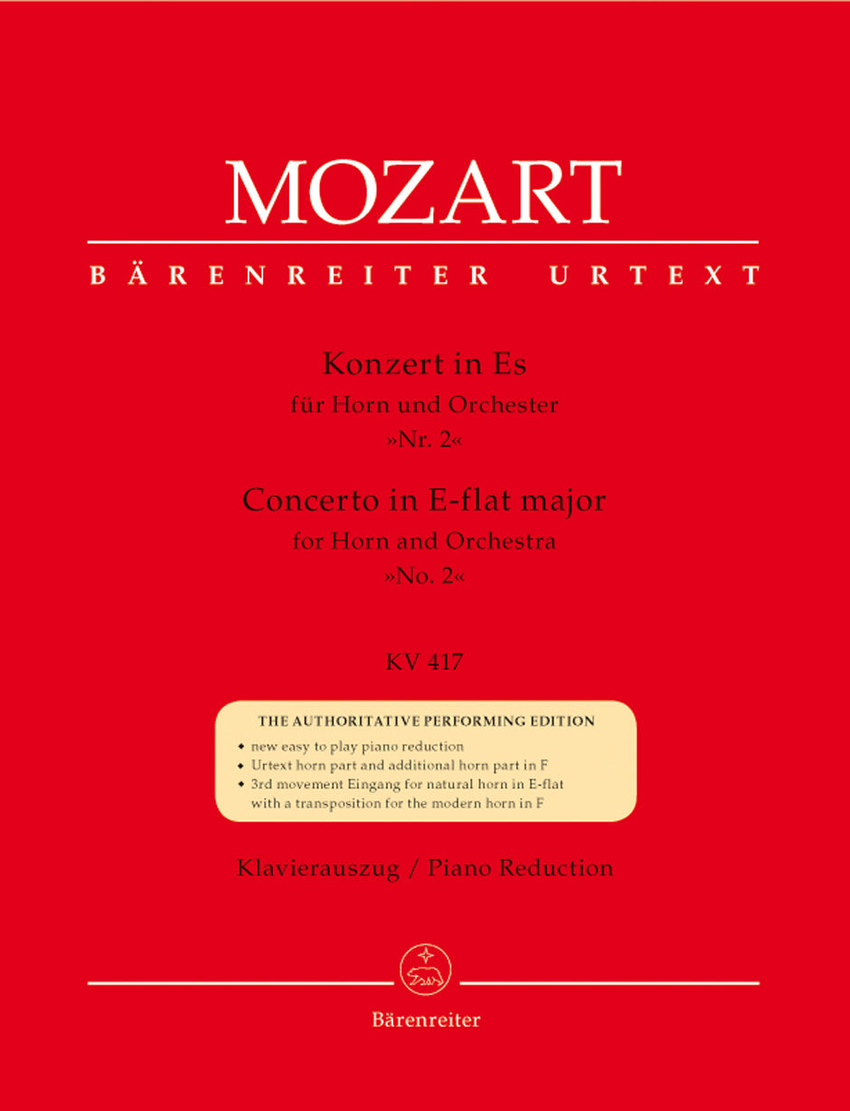 Mozart Concerto for Horn und Orchestra No. 2 E-flat major K. 417