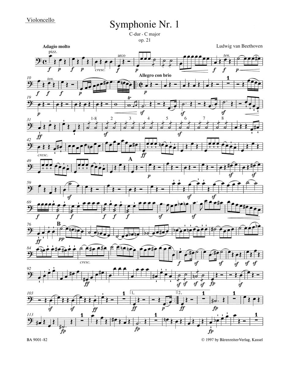 Clearance: Beethoven Symphony Nr. 1 C major op. 21 - Cello Part