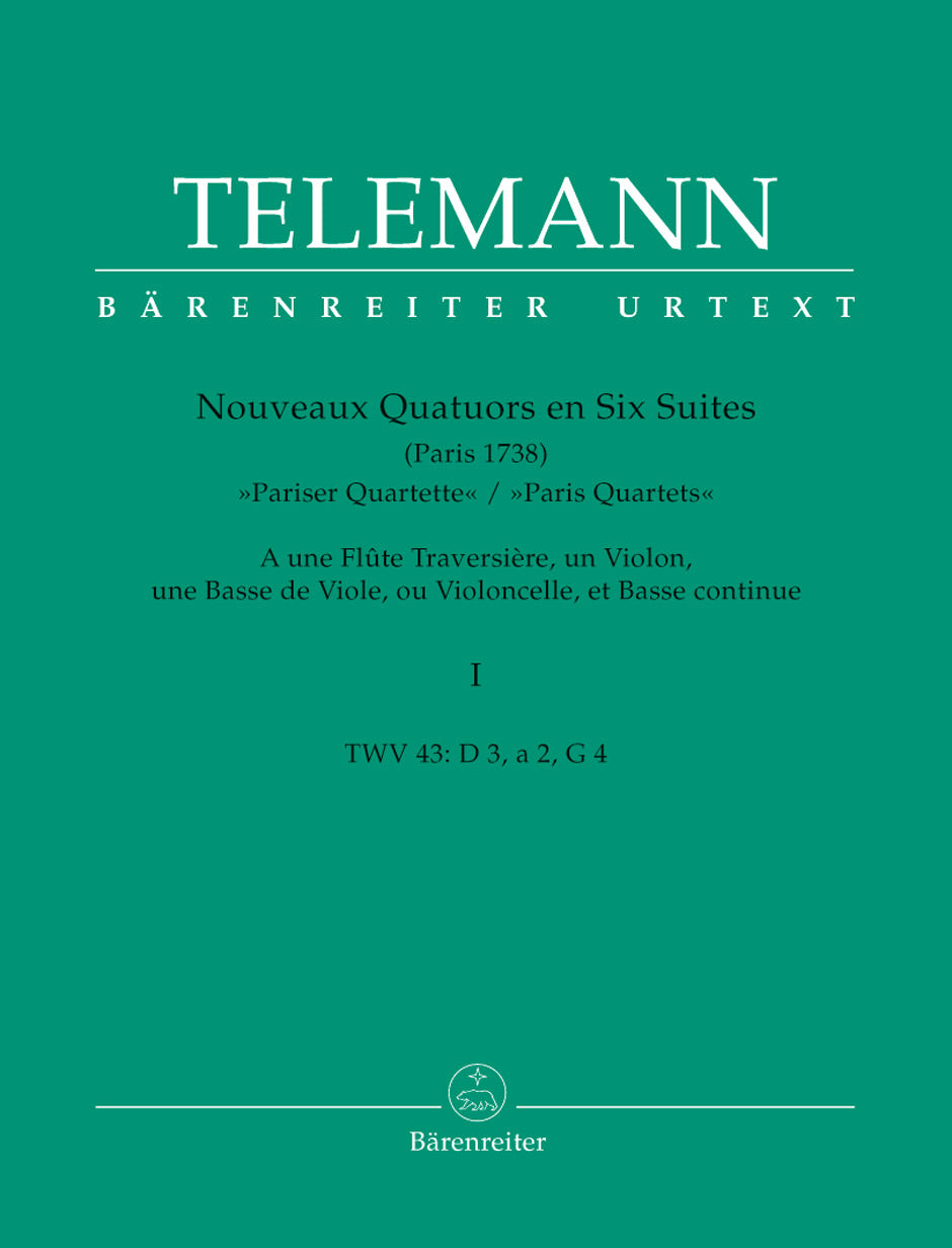 Telemann Nouveaux Quatuors en Six Suites Paris Quartets