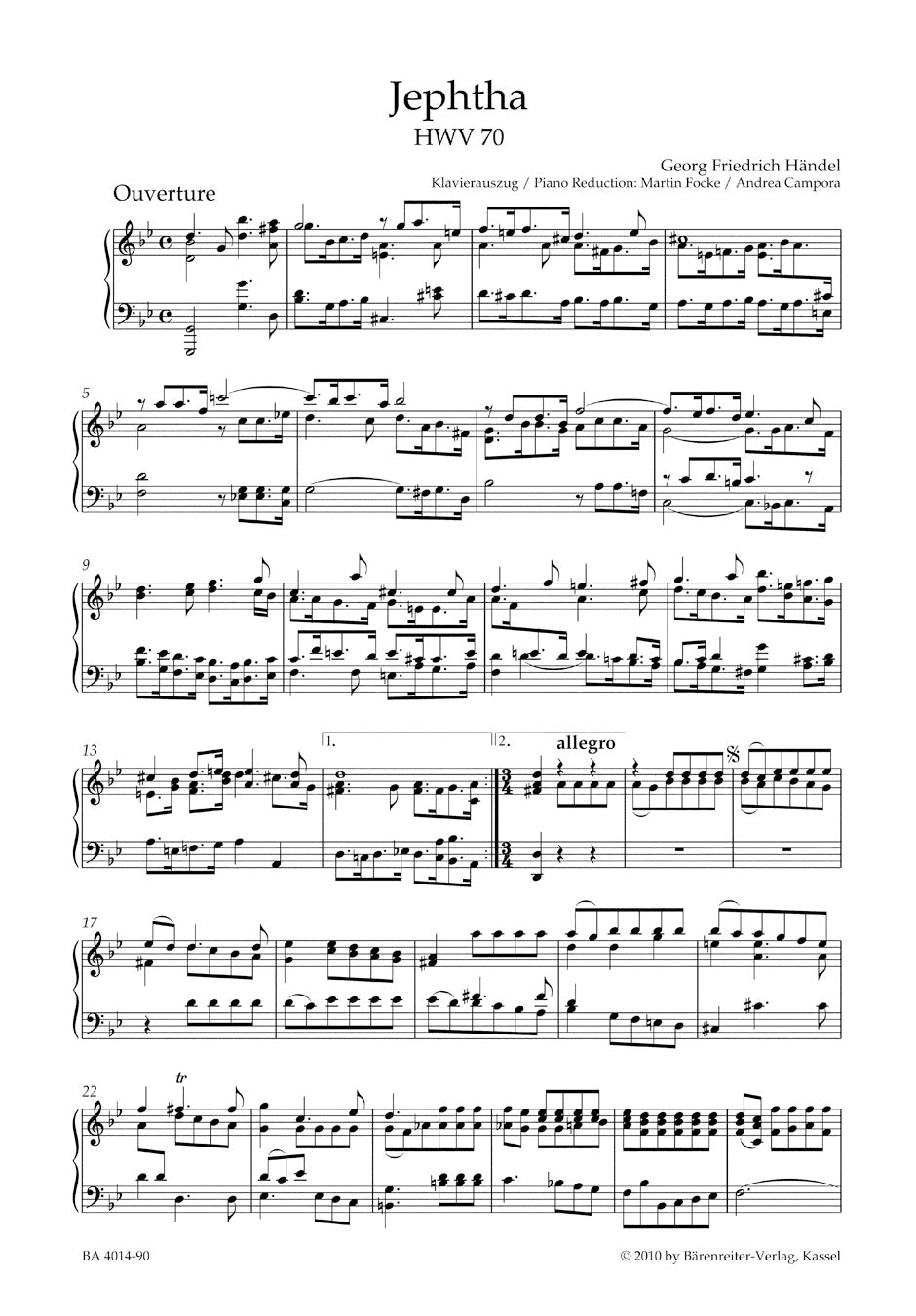 Handel Jephtha HWV 70 -Oratorio in three acts-