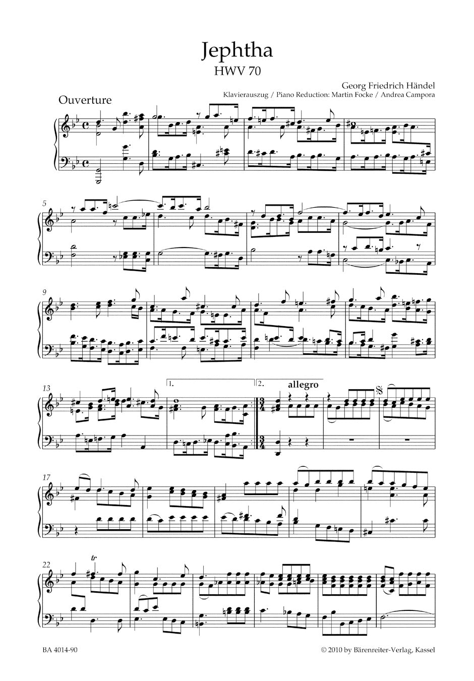 Handel Jephtha HWV 70 -Oratorio in three acts-