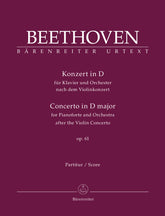 Beethoven Concerto for Pianoforte and Orchestra D major op. 61 (after the Violin Concerto)