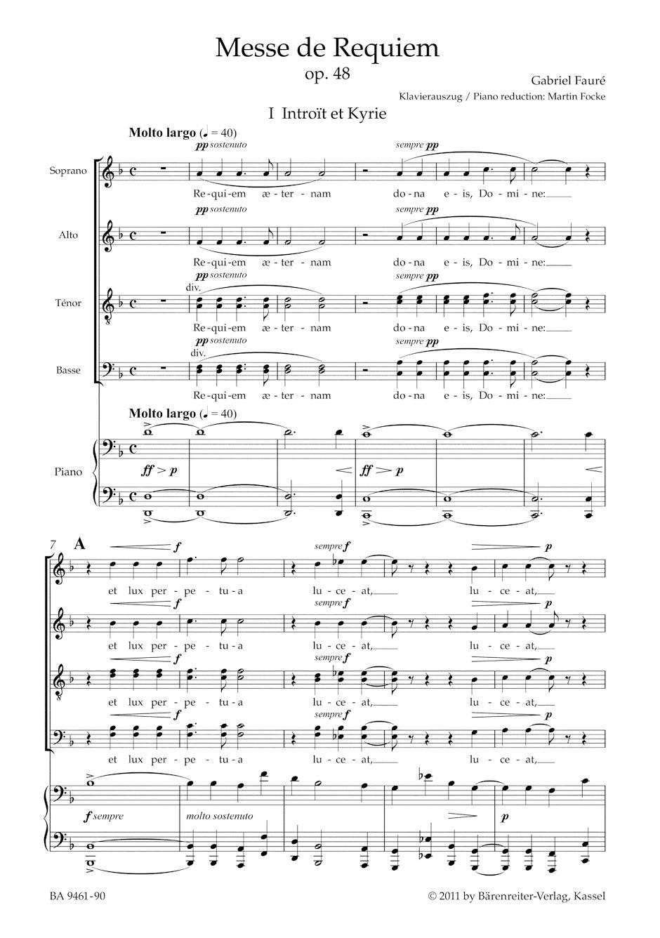 Fauré: Requiem, Op. 48 (Vocal Score)