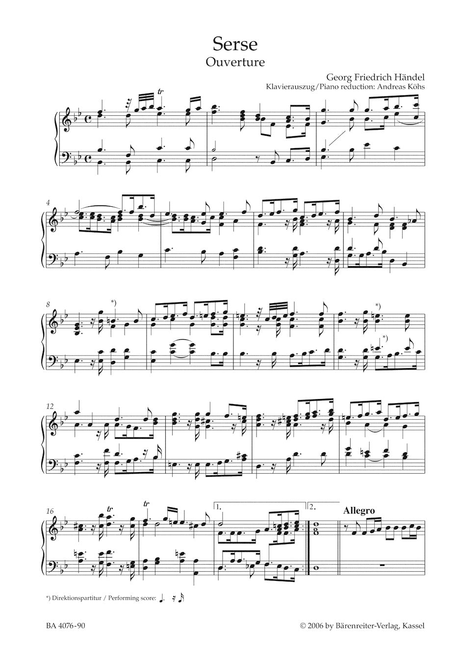 Handel Serse - Xerxes HWV 40 -Opera in three acts-