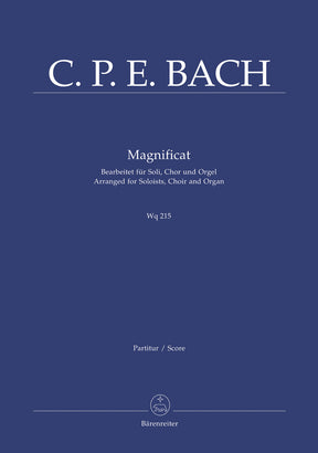 CPE Bach Magnificat Wq 215 (arranged for soloists (SATB) Mixed choir (SATB) and organ)