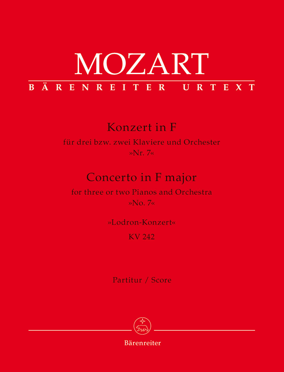 Mozart Concerto for three or Two Pianos and Orchestra Nr. 7 F major K. 242 "Lodron Concerto"