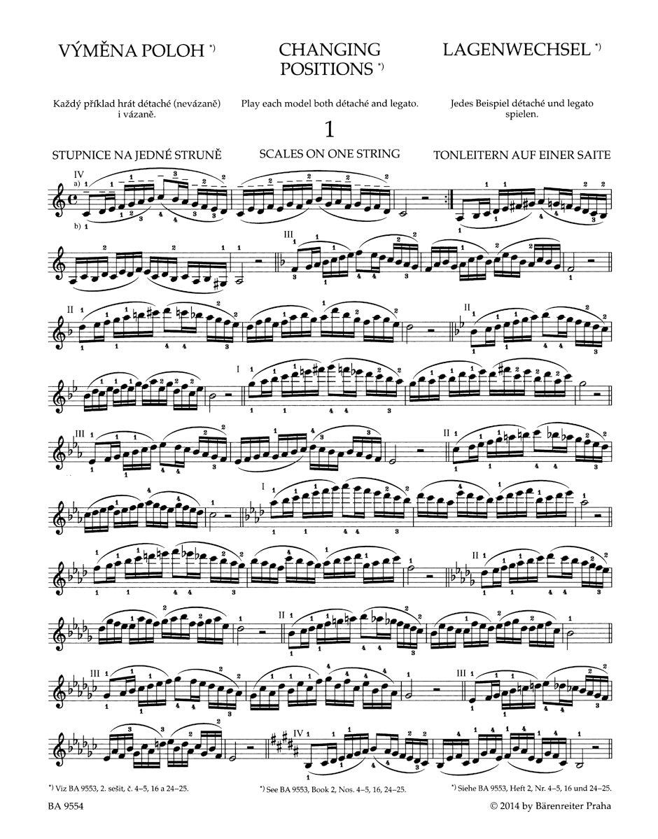Ševčík: School of Violin Technique, Op. 1 - Book 3 (Changing Positions)