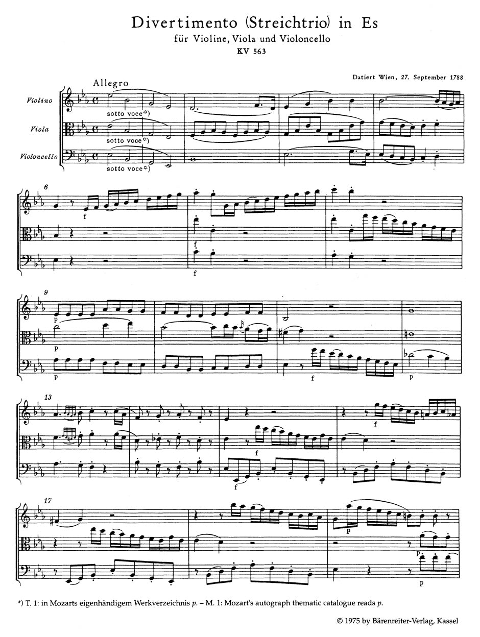 Mozart Trios for Strings