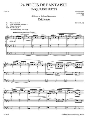 Vierne Pièces de Fantaisie en quatre suites, Livre III op. 54 (1927)