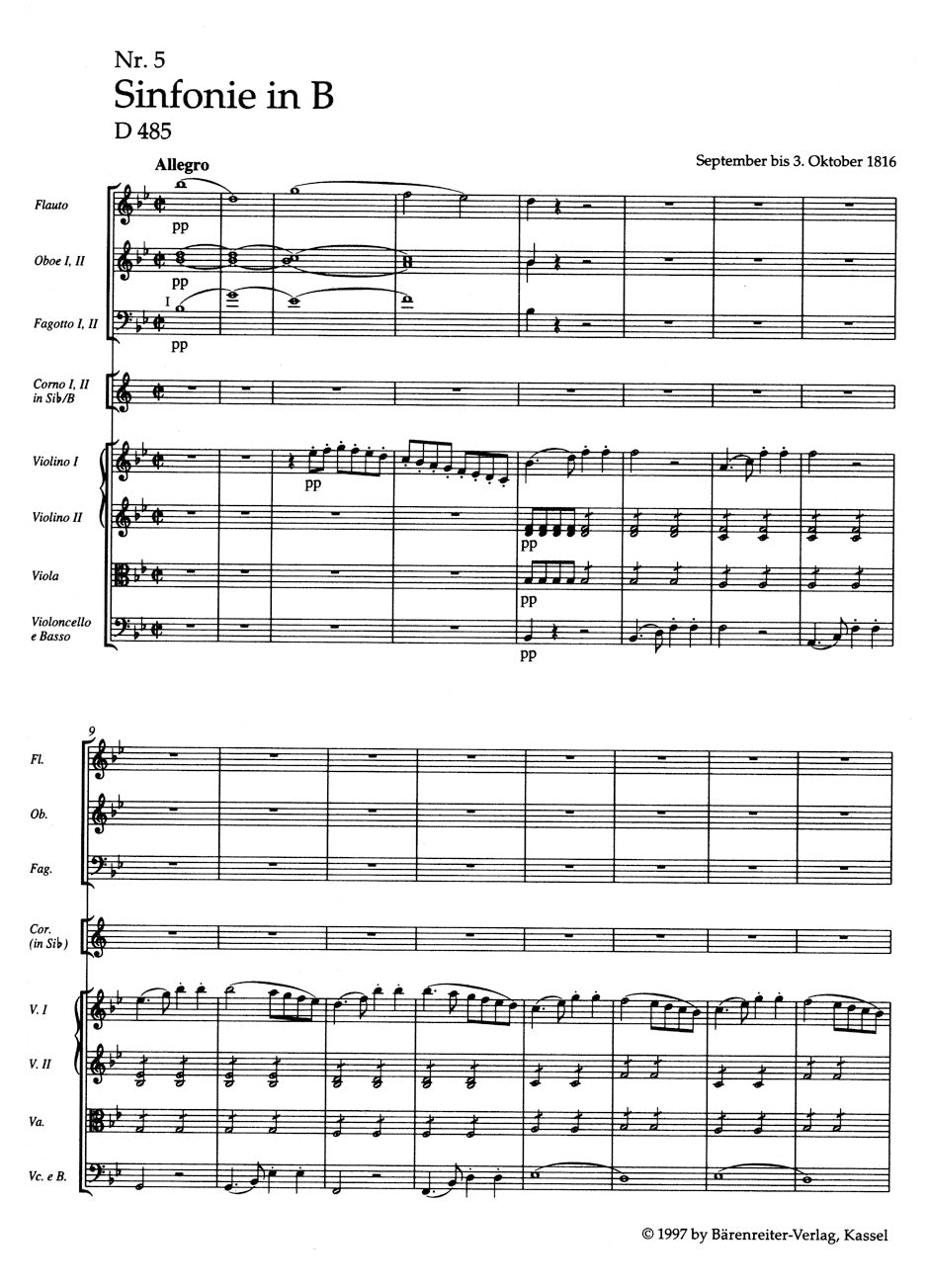 Schubert Symphony No. 5 B-flat major D 485