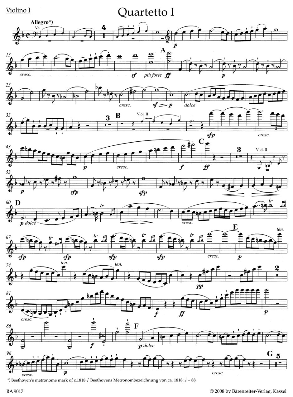 Beethoven String Quartets Opus 59