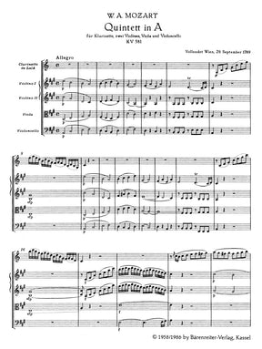 Mozart Quintet for Clarinet, two Violins, Viola and Violoncello A major K. 581 "Stadler Quintet"