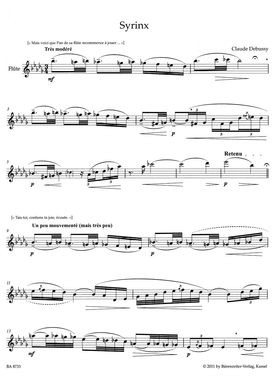 Debussy Syrinx for solo flute