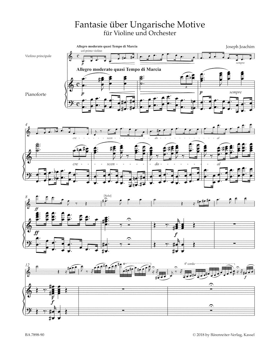 Joachim Fantasy on Hungarian Themes (1850), Fantasy on Irish [Scottish] Themes (1852) for Violin and Orchestra