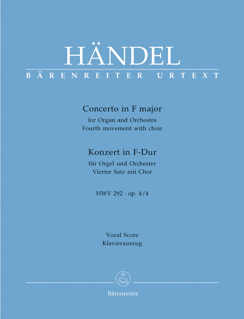 Handel Concerto for Organ and Orchestra F major op. 4/4 HWV 292 (vierte movement with choir)