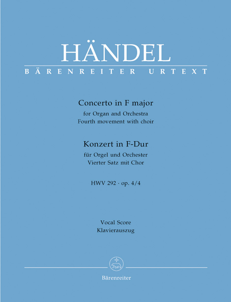 Handel Concerto for Organ and Orchestra F major op. 4/4 HWV 292 (vierte movement with choir)