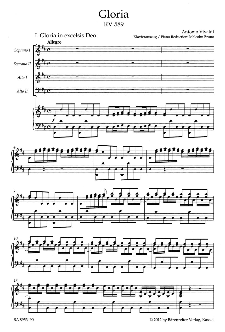 Vivaldi Gloria RV 589 (Arrangement for Choir SSAA)