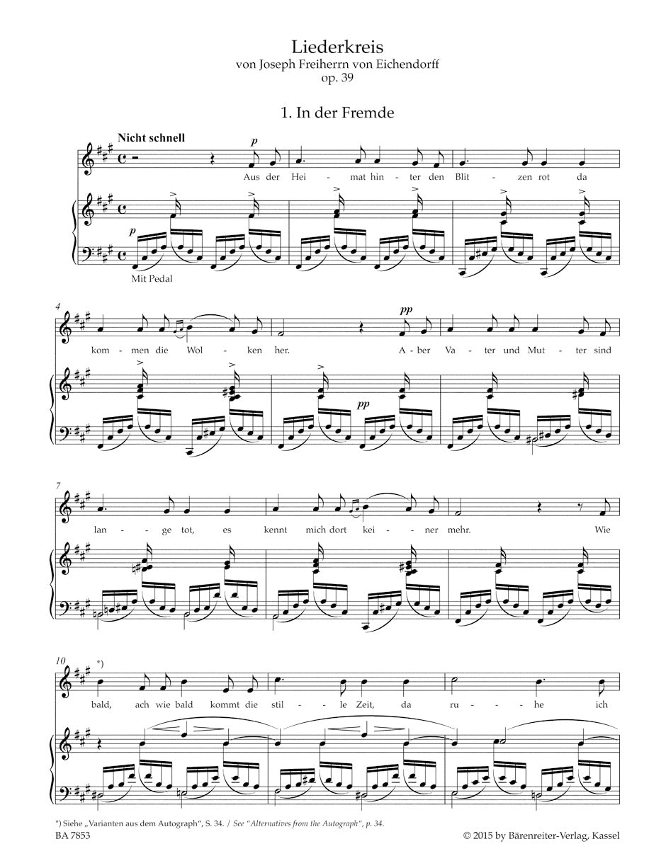 Schumann Liederkreis op. 39