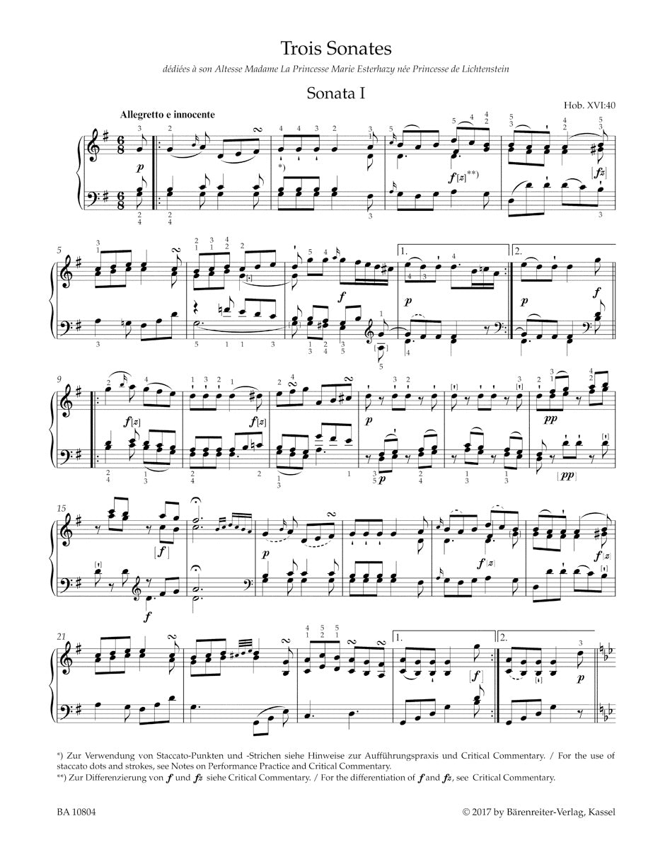 Haydn Late Piano Sonatas