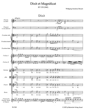 Mozart Dixit et Magnificat K. 193 (186g)