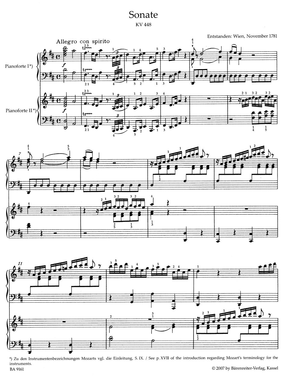 Mozart Complete Works for Two Pianos