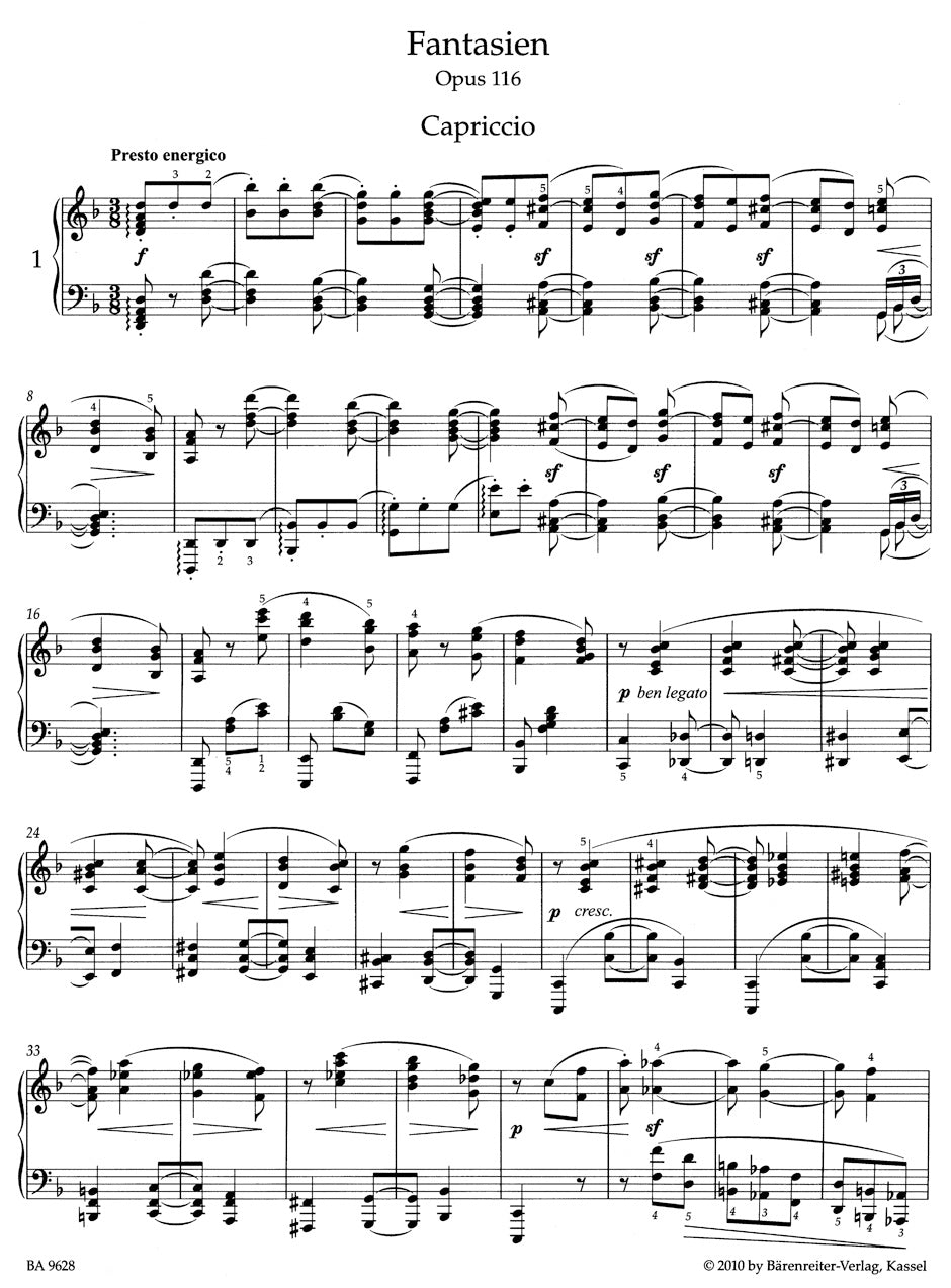 Brahms Fantasies op. 116