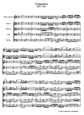 Bach Concertos in A minor and E major for Violin and Orchestra BWV 1041, BWV 1042 Study Score