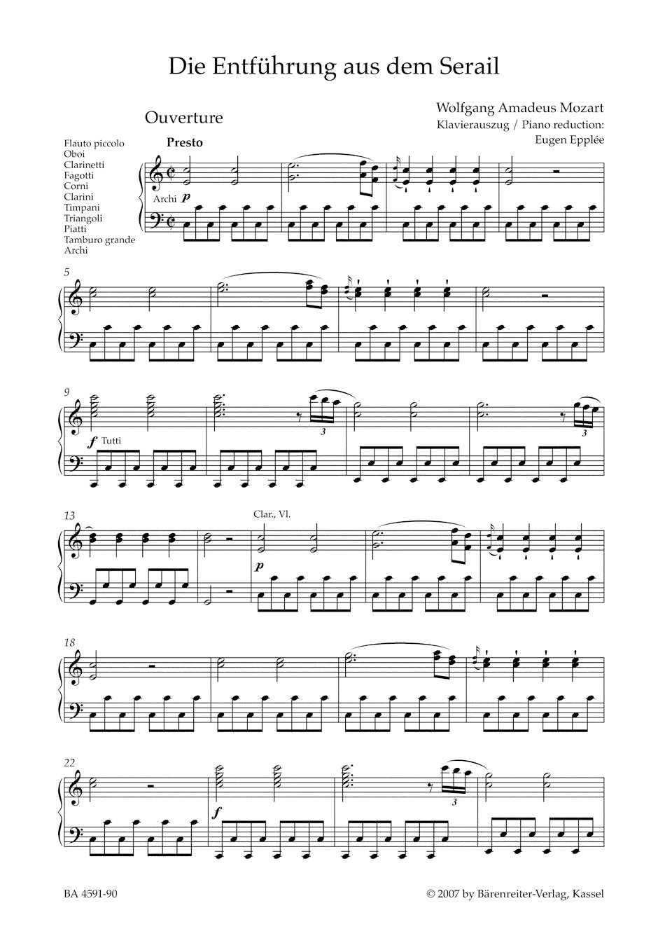 Mozart The Abduction from the Seraglio K. 384 -German singspiel in three acts-